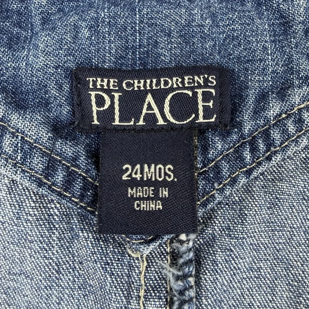 The Children's Place Blue Denim‎ Carpenter Overalls Jeans Toddler 24 Months-EUC